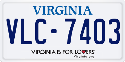 VA license plate VLC7403