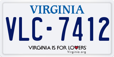 VA license plate VLC7412