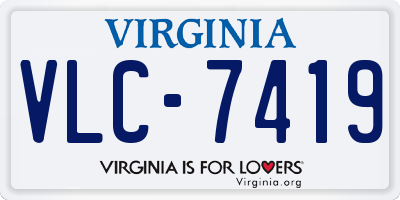 VA license plate VLC7419