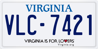 VA license plate VLC7421