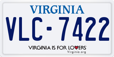 VA license plate VLC7422