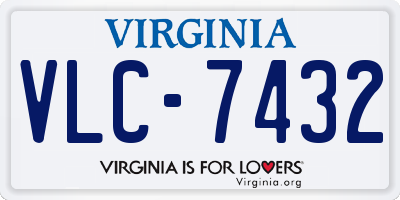 VA license plate VLC7432