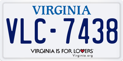 VA license plate VLC7438