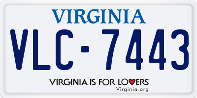VA license plate VLC7443