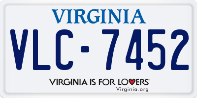 VA license plate VLC7452