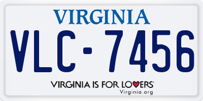VA license plate VLC7456