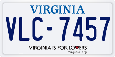 VA license plate VLC7457