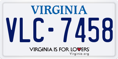 VA license plate VLC7458