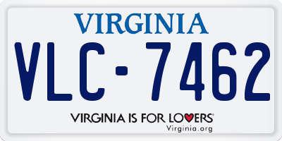 VA license plate VLC7462