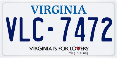 VA license plate VLC7472