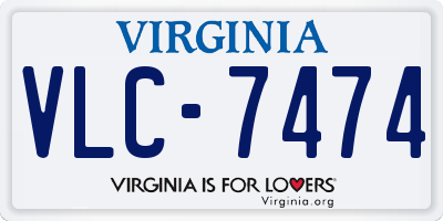 VA license plate VLC7474