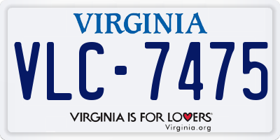 VA license plate VLC7475