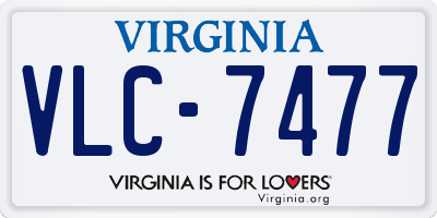VA license plate VLC7477