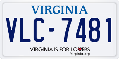 VA license plate VLC7481