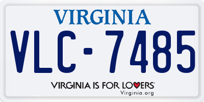VA license plate VLC7485