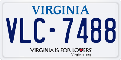 VA license plate VLC7488
