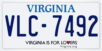 VA license plate VLC7492