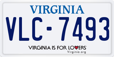 VA license plate VLC7493