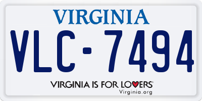 VA license plate VLC7494