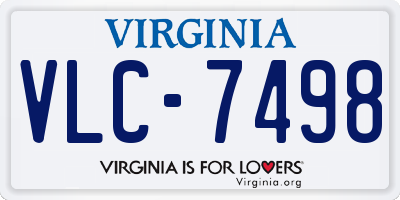 VA license plate VLC7498
