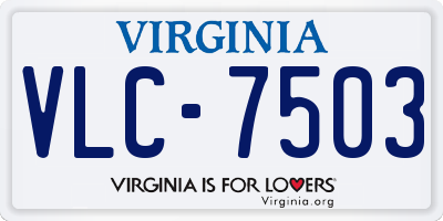 VA license plate VLC7503