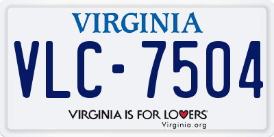 VA license plate VLC7504