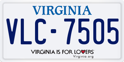 VA license plate VLC7505