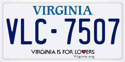 VA license plate VLC7507