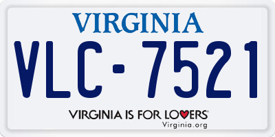 VA license plate VLC7521