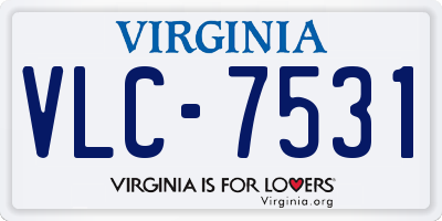 VA license plate VLC7531
