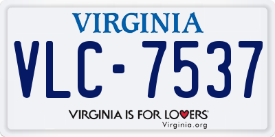 VA license plate VLC7537