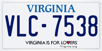 VA license plate VLC7538