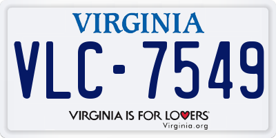 VA license plate VLC7549