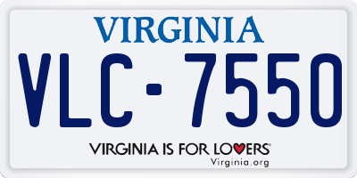 VA license plate VLC7550