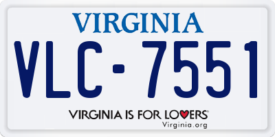VA license plate VLC7551