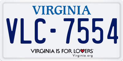 VA license plate VLC7554