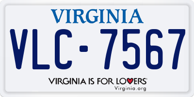 VA license plate VLC7567