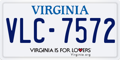 VA license plate VLC7572
