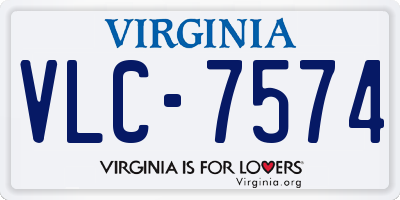 VA license plate VLC7574