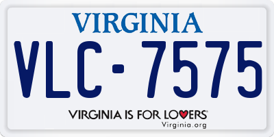 VA license plate VLC7575