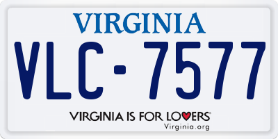 VA license plate VLC7577