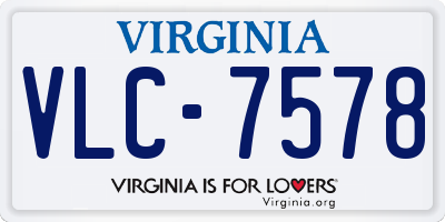 VA license plate VLC7578