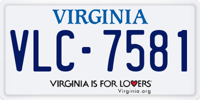 VA license plate VLC7581