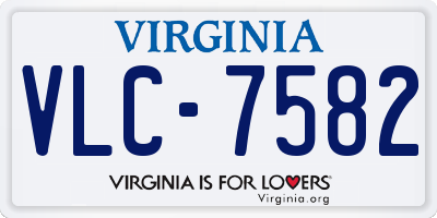 VA license plate VLC7582