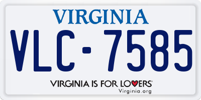 VA license plate VLC7585