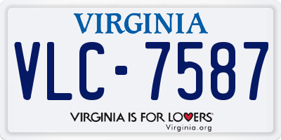 VA license plate VLC7587