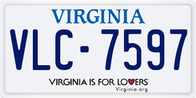 VA license plate VLC7597