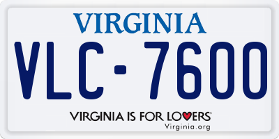VA license plate VLC7600