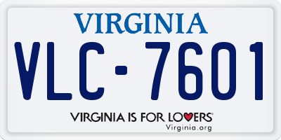 VA license plate VLC7601
