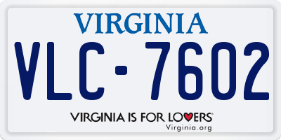 VA license plate VLC7602